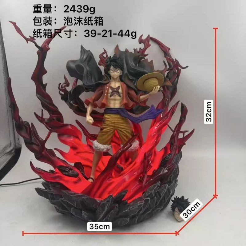 One Piece Monkey D Luffy País de Wano Haki Estatua GK de 32cm Figura Coleccionable Modelo de Anime Decoración de Escritorio Regalo para Fans