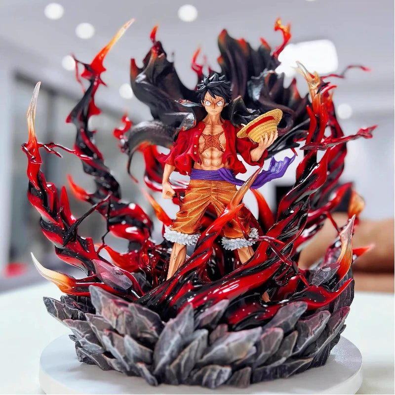 One Piece Monkey D Luffy País de Wano Haki Estatua GK de 32cm Figura Coleccionable Modelo de Anime Decoración de Escritorio Regalo para Fans