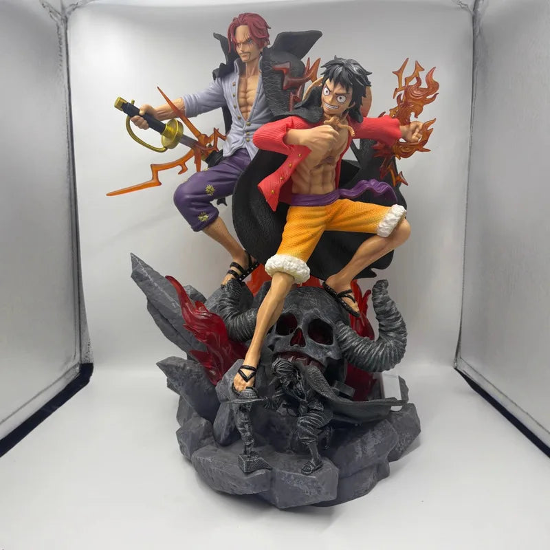 Figura de acción de anime One Piece de 50 cm, tamaño grande, Luffy, Shanks, estatua coleccionable, mercancía de anime, regalo de cumpleaños para hombres, decoración