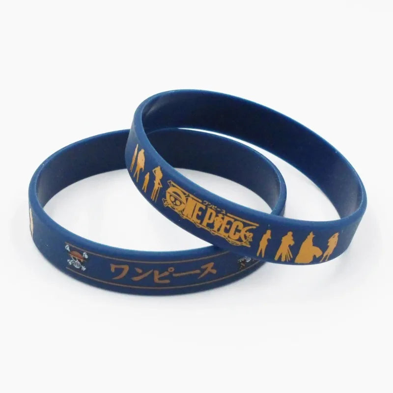 One Piece Cartoon Silicone Bracelet Anime Figure Luffy Personal Bracelet Sports Wristbands Anime Merchandise Decoration Boy Gift