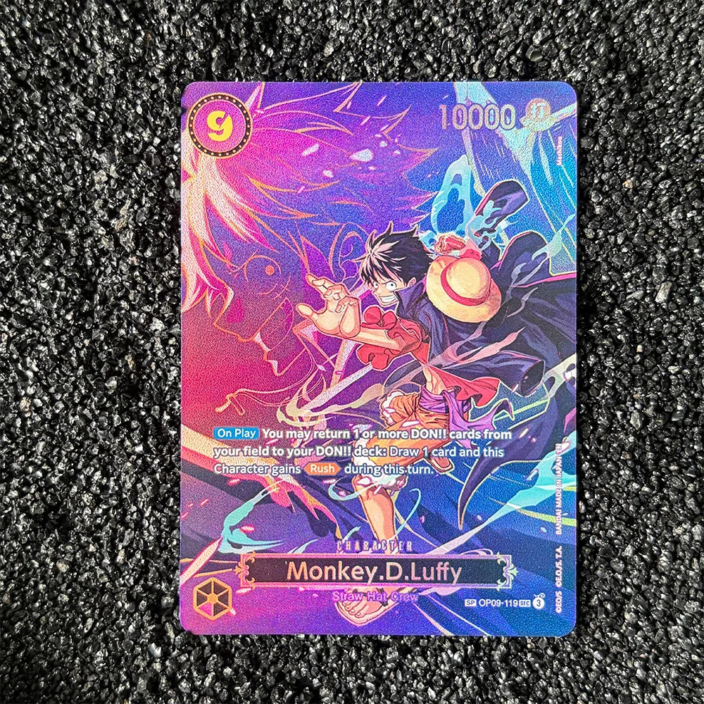 DIY Proxy OPCG Karte Einzelkarte Englisch Luffy Shanks Law Anime Spiel Kartensammlung Hochwertige Replika Karte Geschenk Sammelkarte