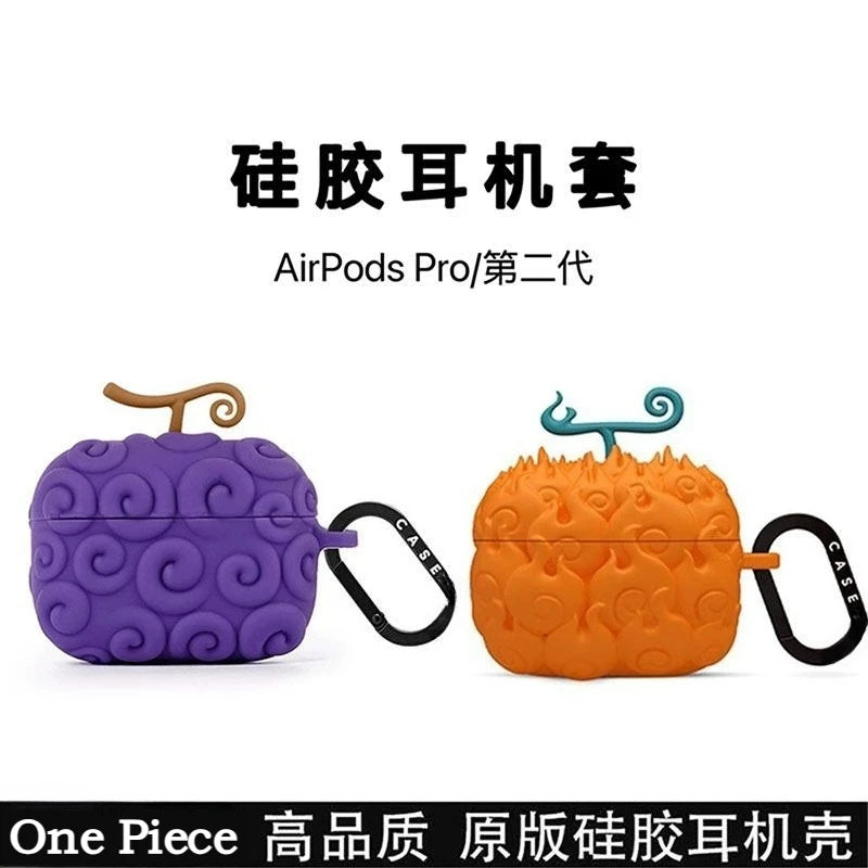 Cartoon-Anime One Piece Teufelsfrucht Bluetooth-Kopfhörerhülle, passend für Apple Airpods Pro 2 Generation Silikon-Schutzhülle