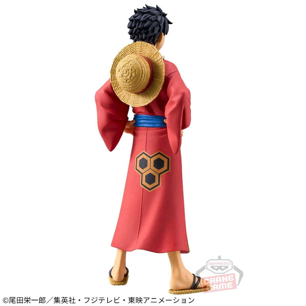 Bandai Original Banpresto One Piece DXF Yukata Luffy Zoro Sanji Anime Japonés PVC Figura de Acción Modelo Coleccionable Juguetes Adorno