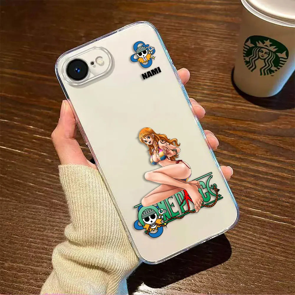 One P-Piece Luffy Zoro Robin Nami Cover Clear Phone Case For iphone Apple 17 AIR 16E 16 15 14 13 12 11 Pro XS Max 8 7 Plus Case