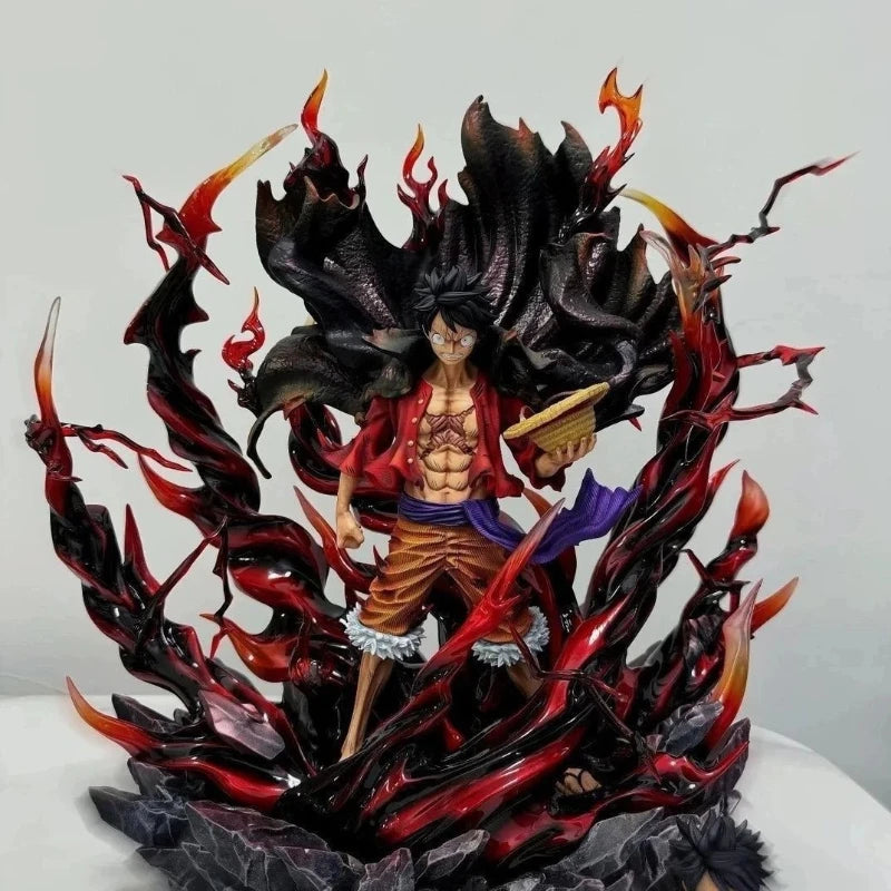 One Piece Monkey D Luffy País de Wano Haki Estatua GK de 32cm Figura Coleccionable Modelo de Anime Decoración de Escritorio Regalo para Fans