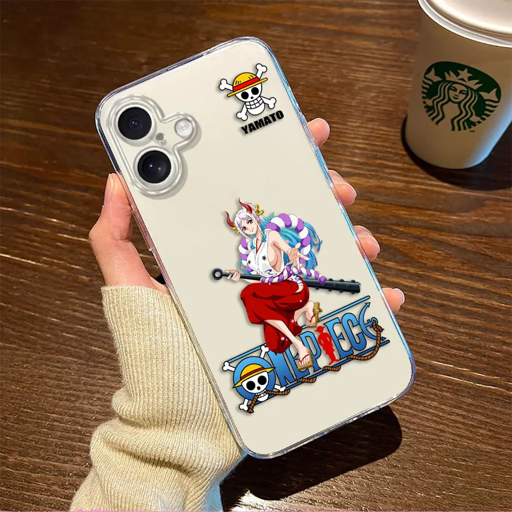 One P-Piece Luffy Zoro Robin Nami Cover Clear Phone Case For iphone Apple 17 AIR 16E 16 15 14 13 12 11 Pro XS Max 8 7 Plus Case