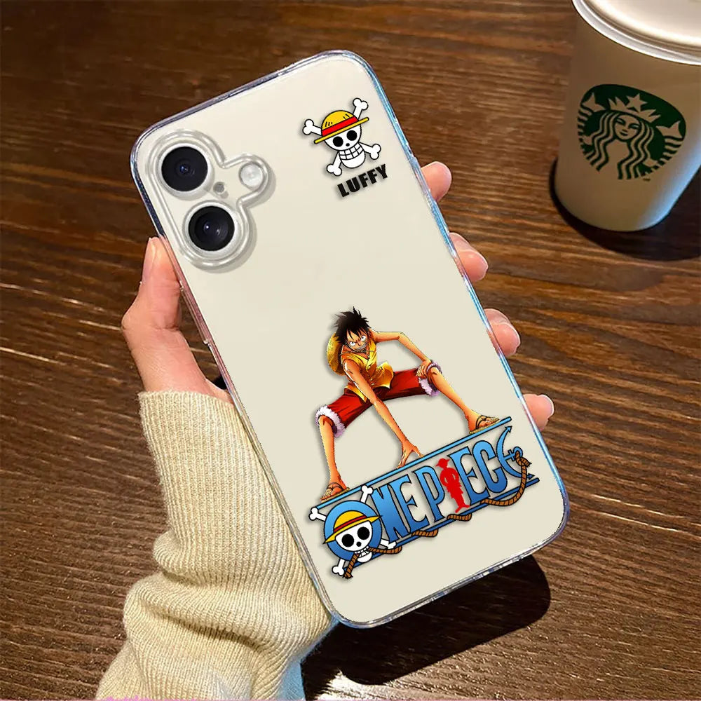 One P-Piece Luffy Zoro Robin Nami Cover Clear Phone Case For iphone Apple 17 AIR 16E 16 15 14 13 12 11 Pro XS Max 8 7 Plus Case