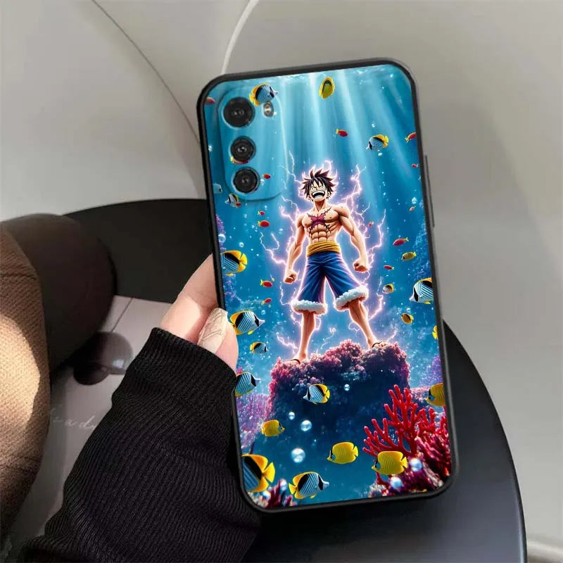 Hot Anime Luffy Zoro Coole Handyhülle für Motorola G85 Edge 50 G24 G35 G14 G04 40 G72 G34 G G54 G13 G32 5G Schwarz