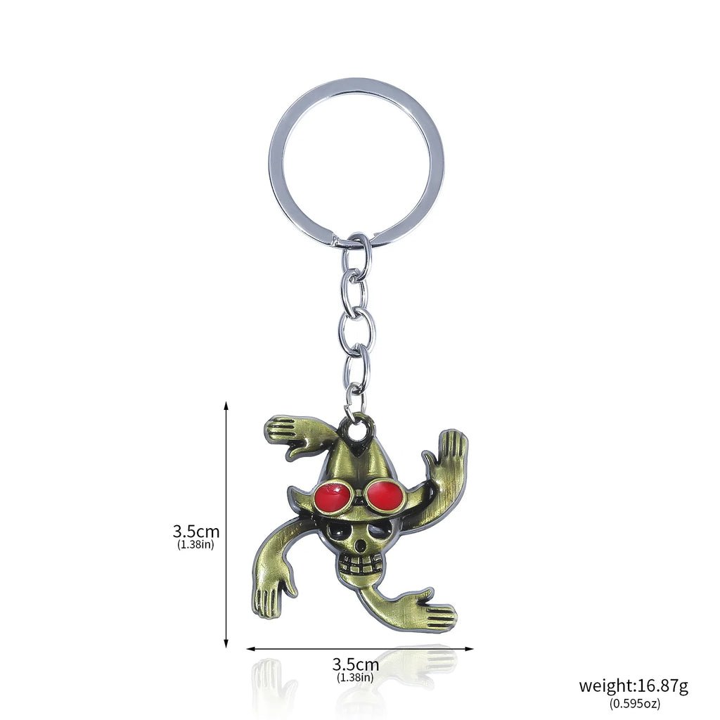 Anime One Piece Nami Robin Sanji Chopper Keychains Vintage Figure Metal Pendant Keyring Gifts for Christmas