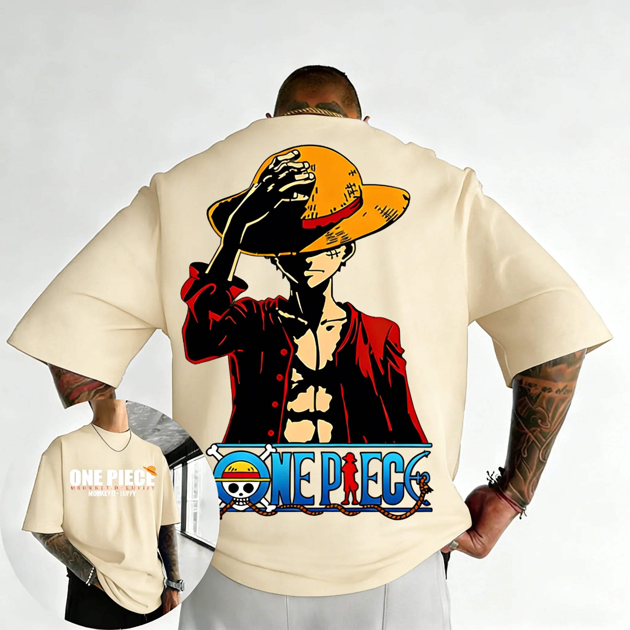 ONE PIECE Anime Cool Printed Summer T-shirt 2026 Men's and Women's New Hip Hop Loose Casual Y2K Heavy Cotton Parent Child Top