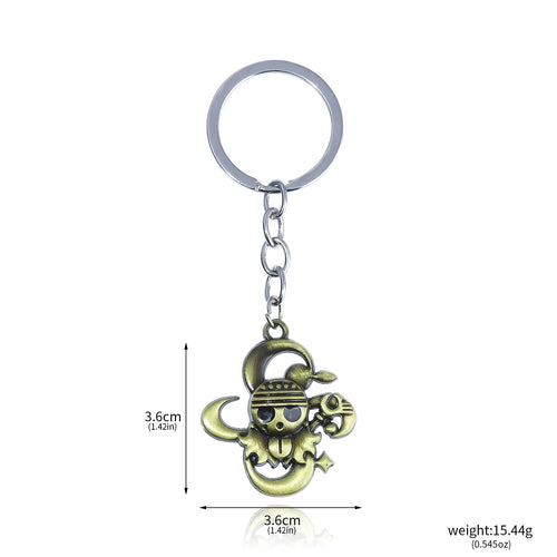 Anime One Piece Nami Robin Sanji Chopper Keychains Vintage Figure Metal Pendant Keyring Gifts for Christmas