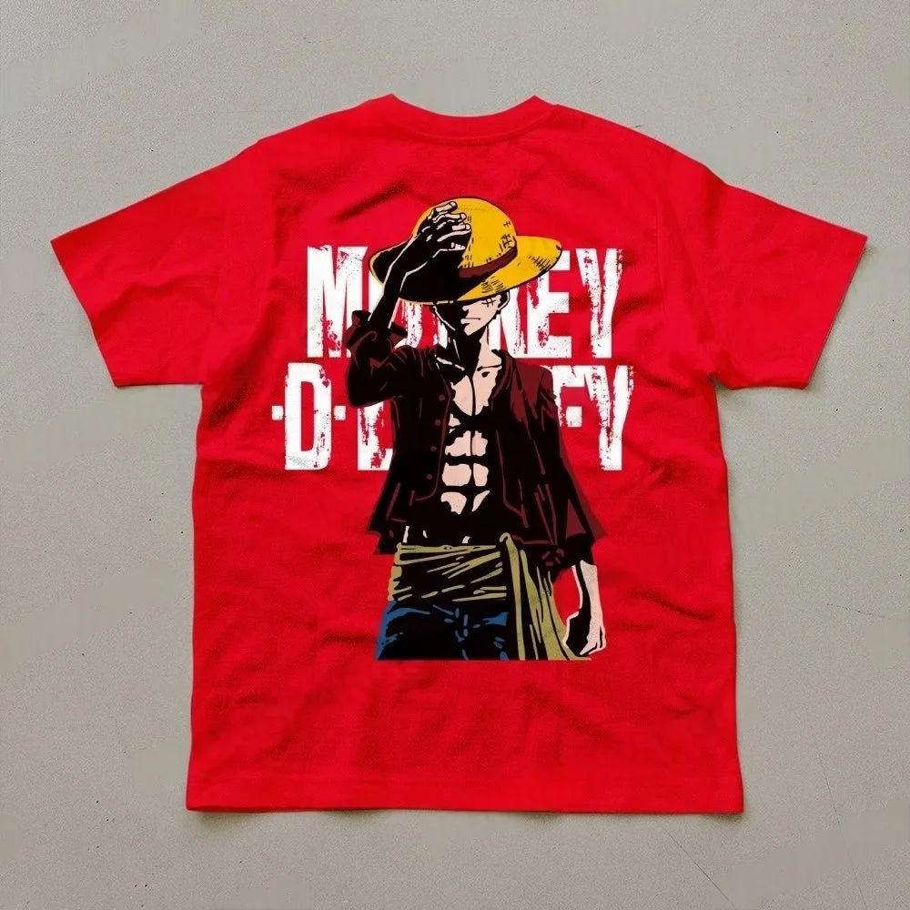 One Piece T-shirt Monkey D. Luffy Summer Japanese Anime Boys and Children Short Sleeve Casual Fashion Printed Top T-shirt