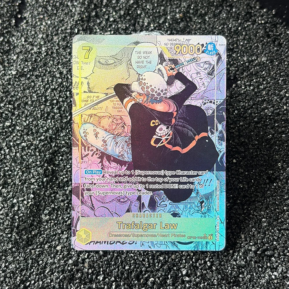 DIY Proxy OPCG Karte Einzelkarte Englisch Luffy Shanks Law Anime Spiel Kartensammlung Hochwertige Replika Karte Geschenk Sammelkarte