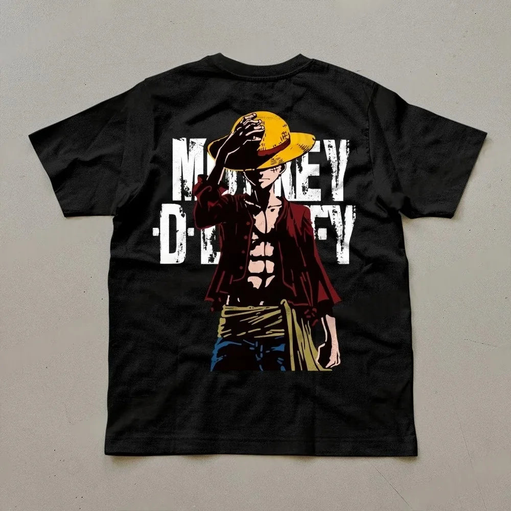One Piece T-shirt Monkey D. Luffy Summer Japanese Anime Boys and Children Short Sleeve Casual Fashion Printed Top T-shirt