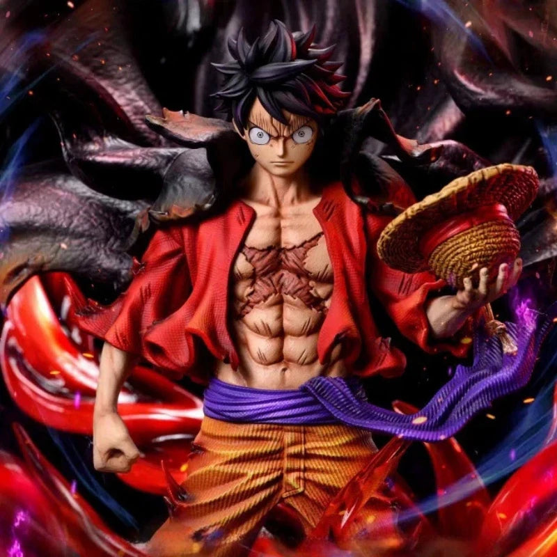 One Piece Monkey D Luffy País de Wano Haki Estatua GK de 32cm Figura Coleccionable Modelo de Anime Decoración de Escritorio Regalo para Fans