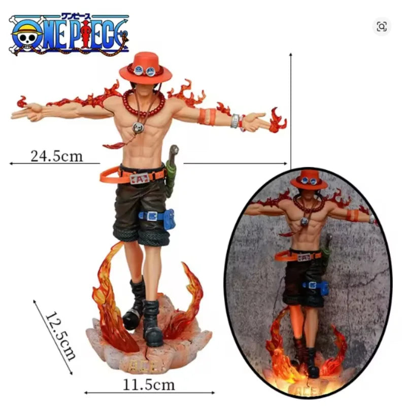 One Piece Ace Figura de Anime Portgas·D· Ace Figura de Acción Estatua de Pvc Modelo Gk Muñeco Coleccionable Juguete Decoración de Escritorio Regalos de Cumpleaños
