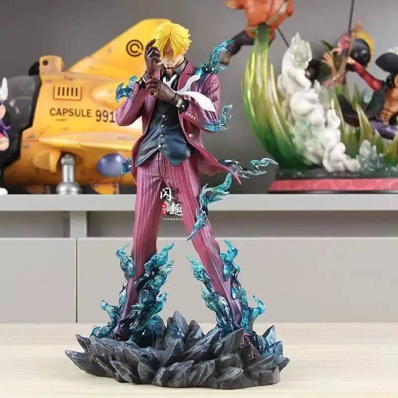 Nueva estatua de One Piece Anime Merchandise, adorno de escritorio, figura de Sanji GK, modelo de anime, figura coleccionable, juguete moderno para regalo de niño