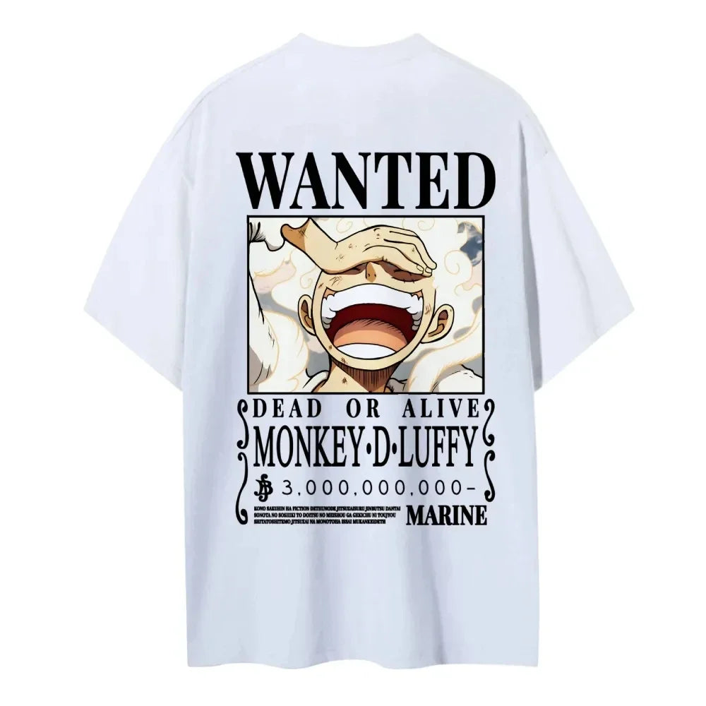One Piece 2026 New Hot Wanted Monkey D Luffy Anime Print Men's T Shirt Summer Cotton Casual Top Streetwear Fashion