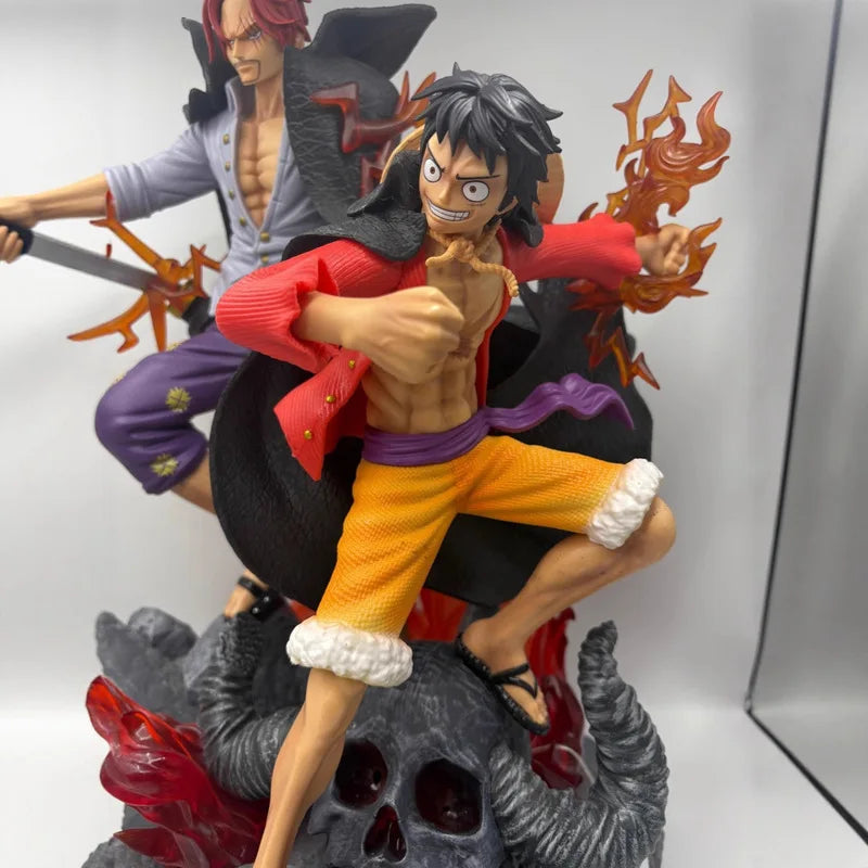 Figura de acción de anime One Piece de 50 cm, tamaño grande, Luffy, Shanks, estatua coleccionable, mercancía de anime, regalo de cumpleaños para hombres, decoración