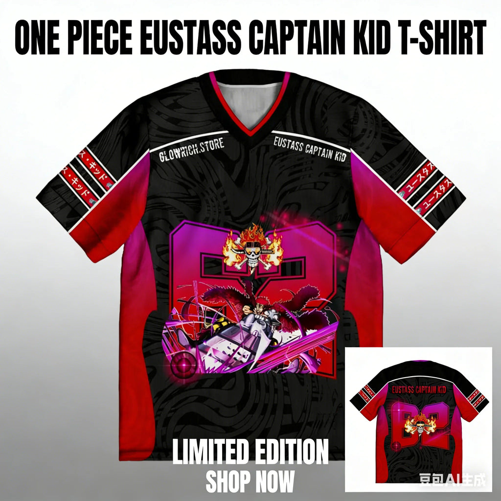 One Piece Eustass Kid Anime Y2k Style Kpop Baseball Hockey T-Shirt Jersey Neue Mode Streetwear Anime Daily Unisex Oberteile