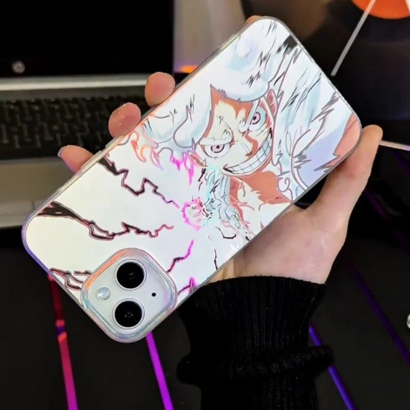One Piece Luffy Gear 5 Phone Case for iPhone 11 12 13 14 15 16 17 Pro Max Plus Anime ONE PIECE Nika Man shockproof Cover