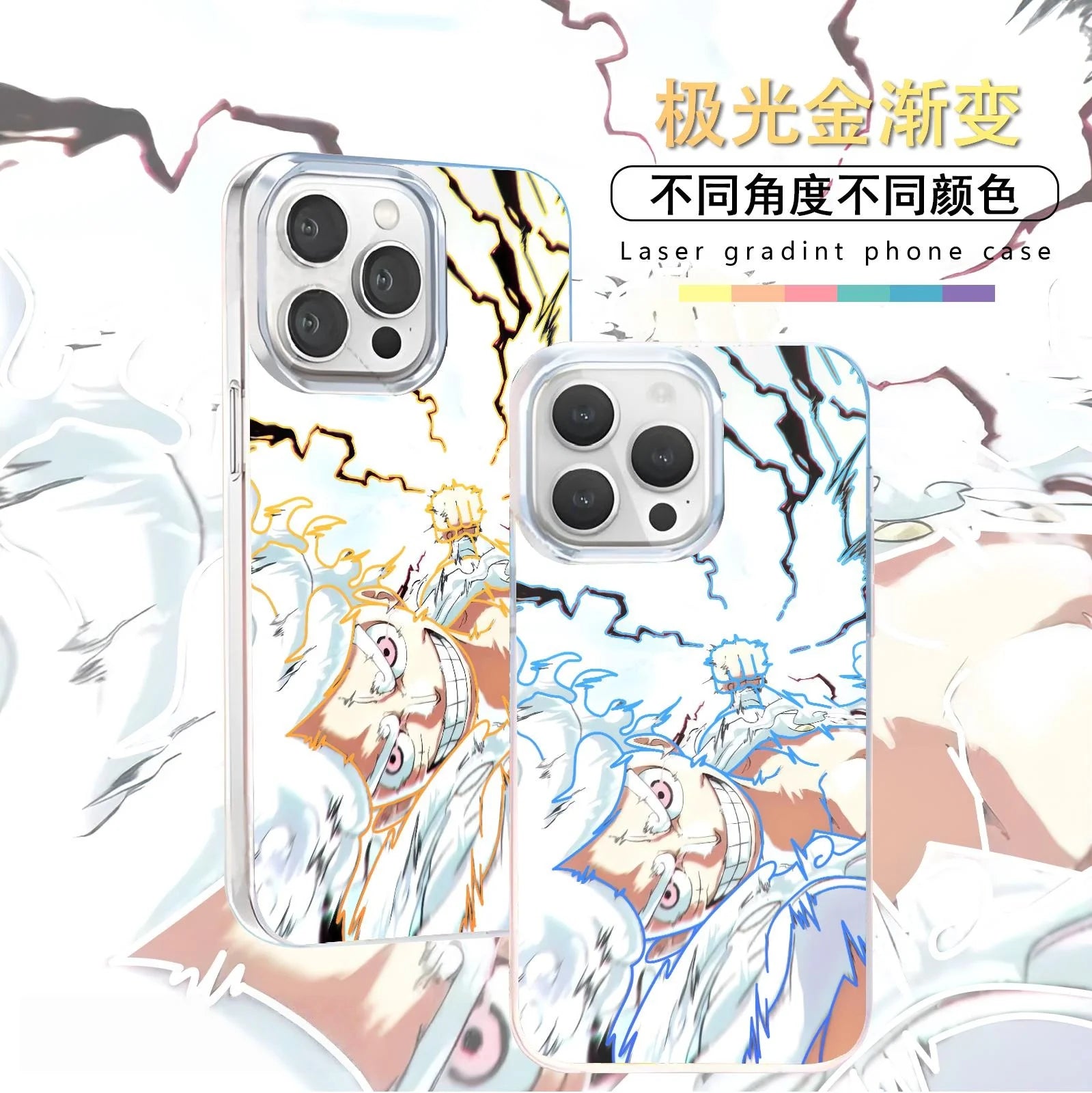 One Piece Luffy Gear 5 Phone Case for iPhone 11 12 13 14 15 16 17 Pro Max Plus Anime ONE PIECE Nika Man shockproof Cover