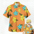 One Piece Luffy Hawaii Hemden Blumenmuster Button-Up Hawaiihemd Mode Y2k Harajuku Kinder Anime Cosplay Herrenhemden Damenoberteile