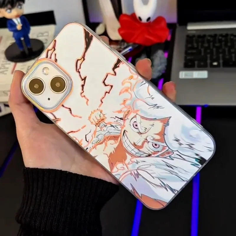 One Piece Luffy Gear 5 Phone Case for iPhone 11 12 13 14 15 16 17 Pro Max Plus Anime ONE PIECE Nika Man shockproof Cover