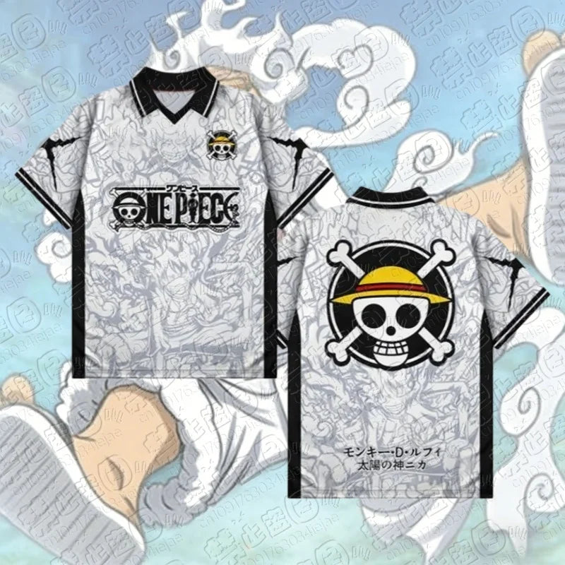 2026 Anime One Piece Luffy 3D Print TShirt Clothing Polo V-neck Tee Streetwear Summer Short Sleeve Sport Cosplay Tshirt