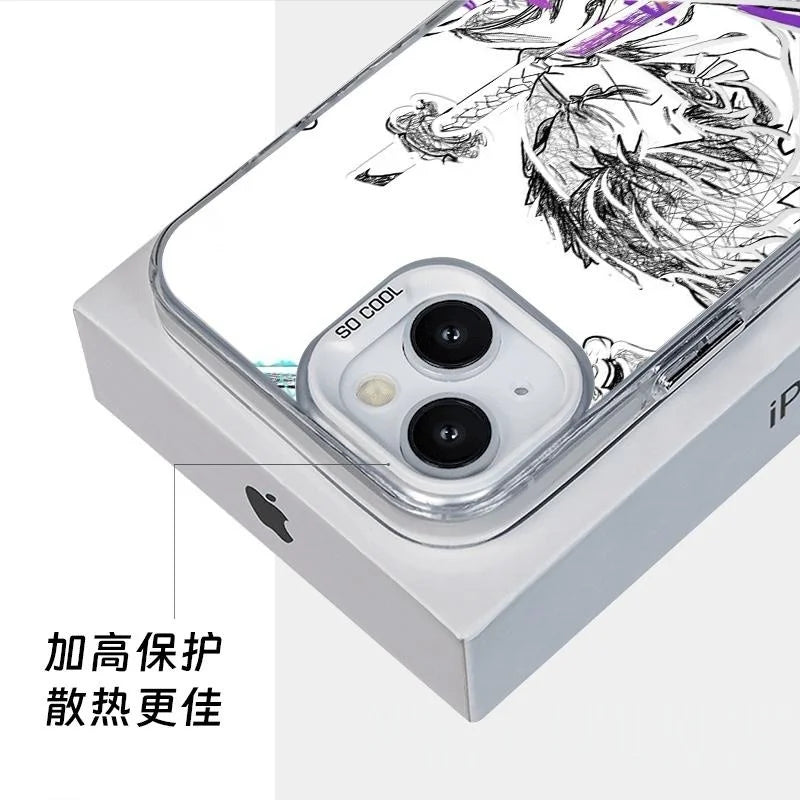 3D One Piece Roronoa Zoro Phone Case for iPhone 17 16 15 14 13 12 11 Pro Max Plus Air mini Demon Knife Anime Back Cover