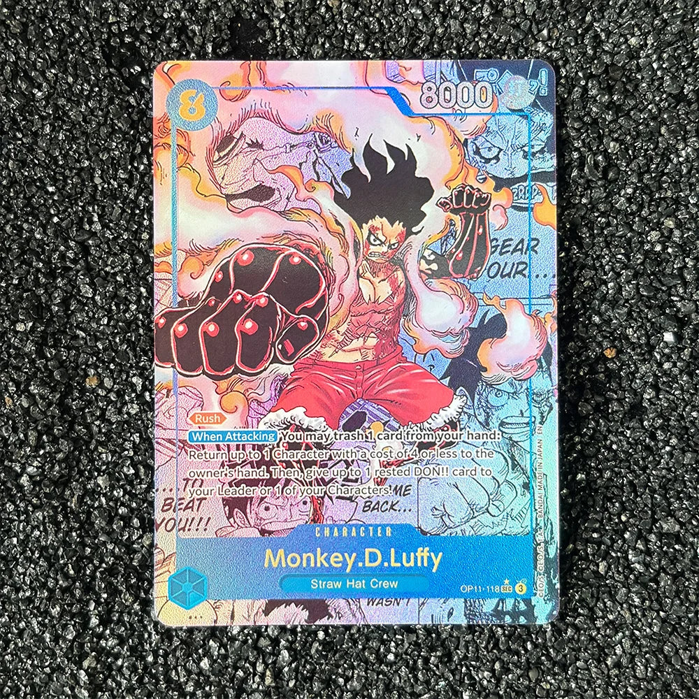 DIY Proxy Tarjeta OPCG Tarjeta Individual Inglés Luffy Shanks Law Tarjeta de Colección de Juego Anime Tarjeta Réplica de Alta Calidad Tarjeta de Intercambio de Regalo