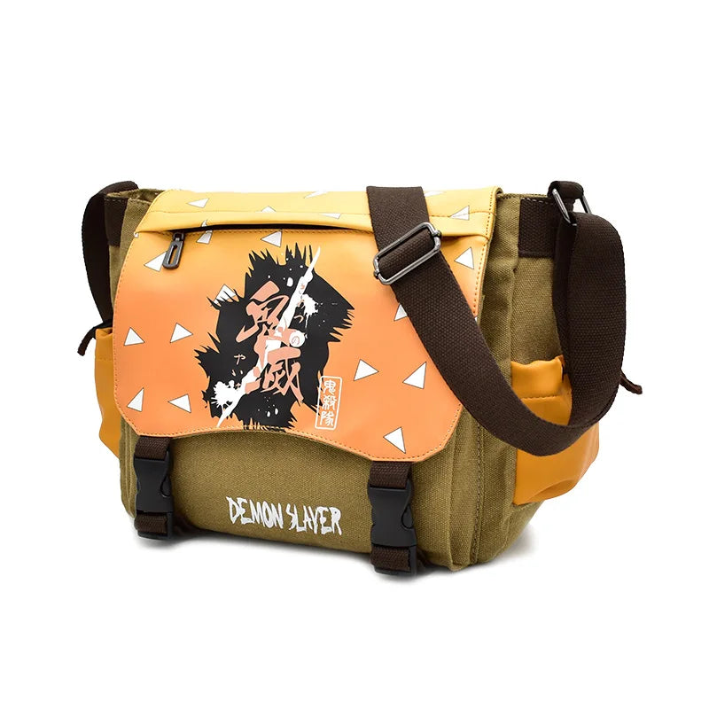 One Piece Anime Figures One Piece Crossbody Bag Male Students Bag Youth Cartoon Luffy Canvas Shoulder Bag Children Holiday Gifts