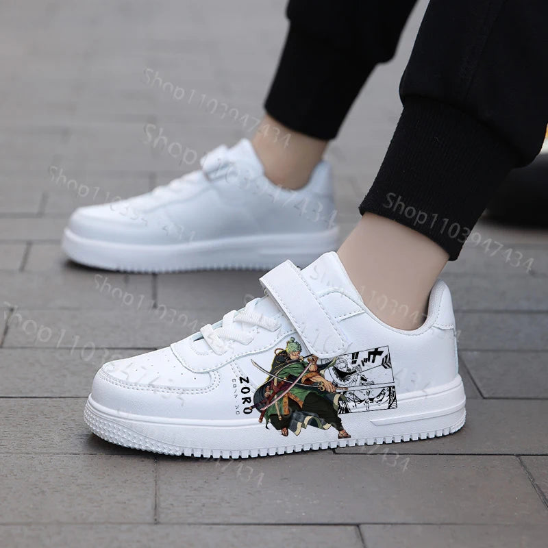 Zapatos Estampados de Adolescente Roronoa Zoro de One Piece, Zapatillas Casuales de Moda con Suela Gruesa Antideslizante Resistente al Desgaste para Niños