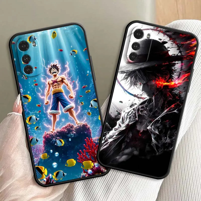 Hot Anime Luffy Zoro Coole Handyhülle für Motorola G85 Edge 50 G24 G35 G14 G04 40 G72 G34 G G54 G13 G32 5G Schwarz