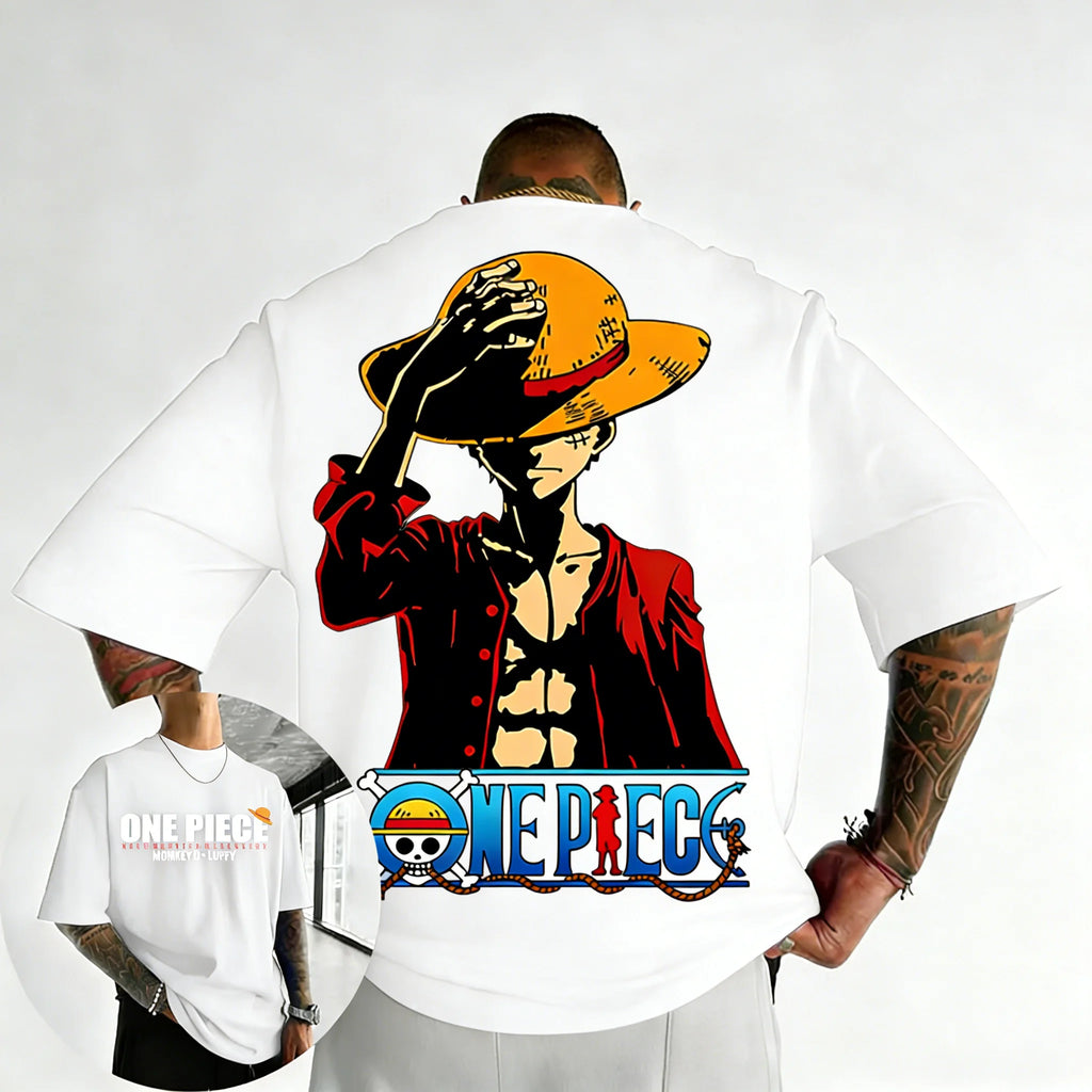 Camiseta de verano fresca con estampado de ONE PIECE Anime 2026 para hombres y mujeres, estilo hip hop, suelta, casual, Y2K, de algodón pesado, top para padres e hijos