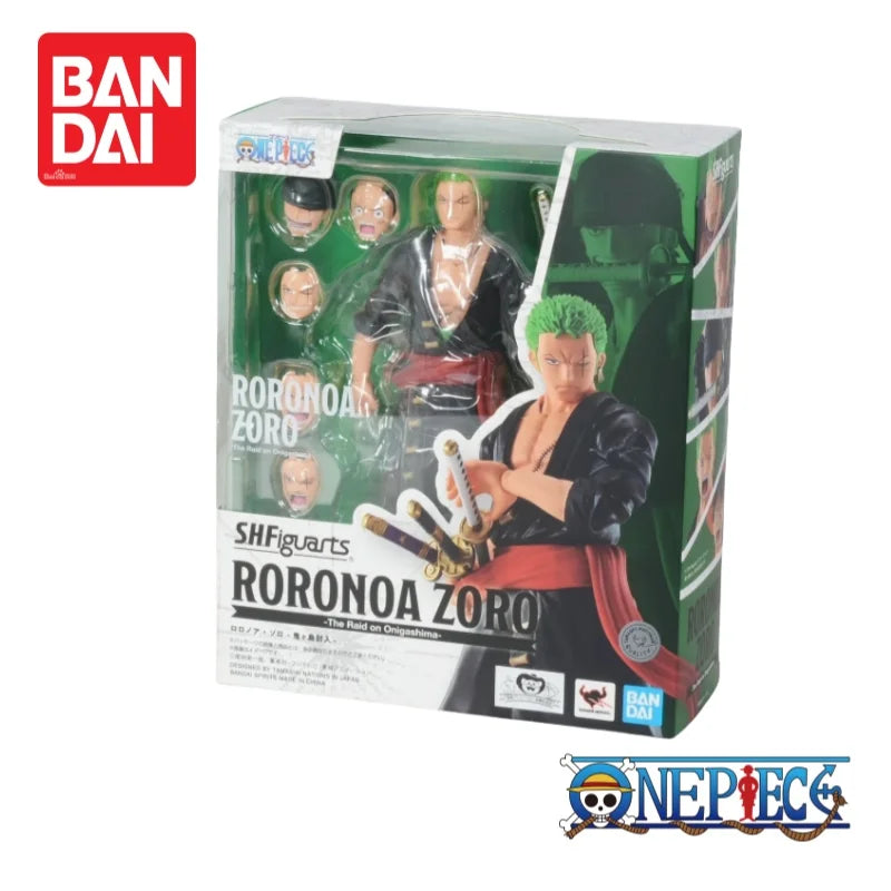 Bandai Original One Piece Roronoa Zoro 100% Genuine Model Anime Merchandise Action Figure