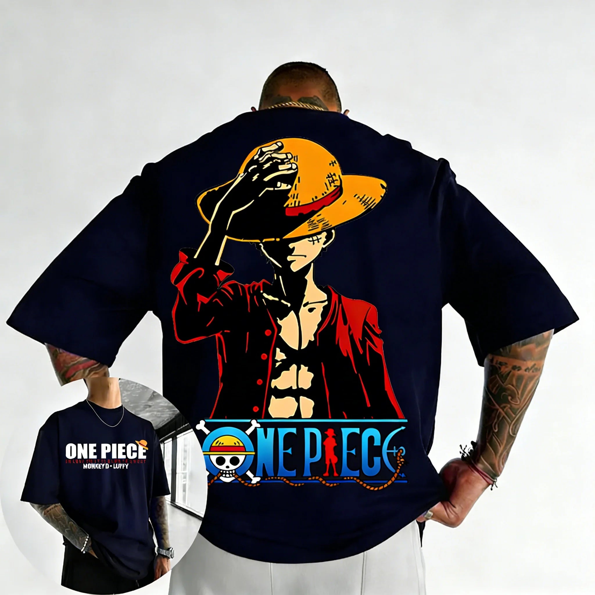 ONE PIECE Anime Cool Printed Summer T-shirt 2026 Men's and Women's New Hip Hop Loose Casual Y2K Heavy Cotton Parent Child Top