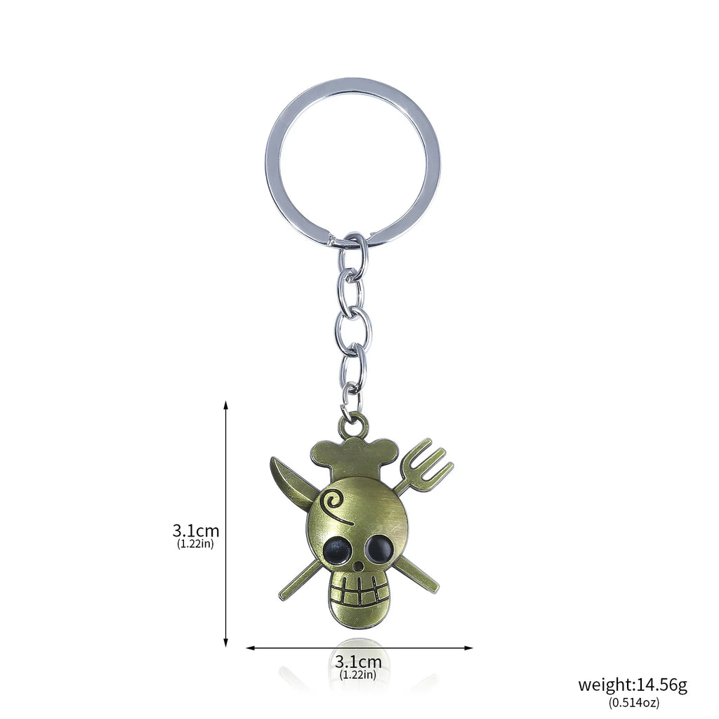 Anime One Piece Nami Robin Sanji Chopper Keychains Vintage Figure Metal Pendant Keyring Gifts for Christmas