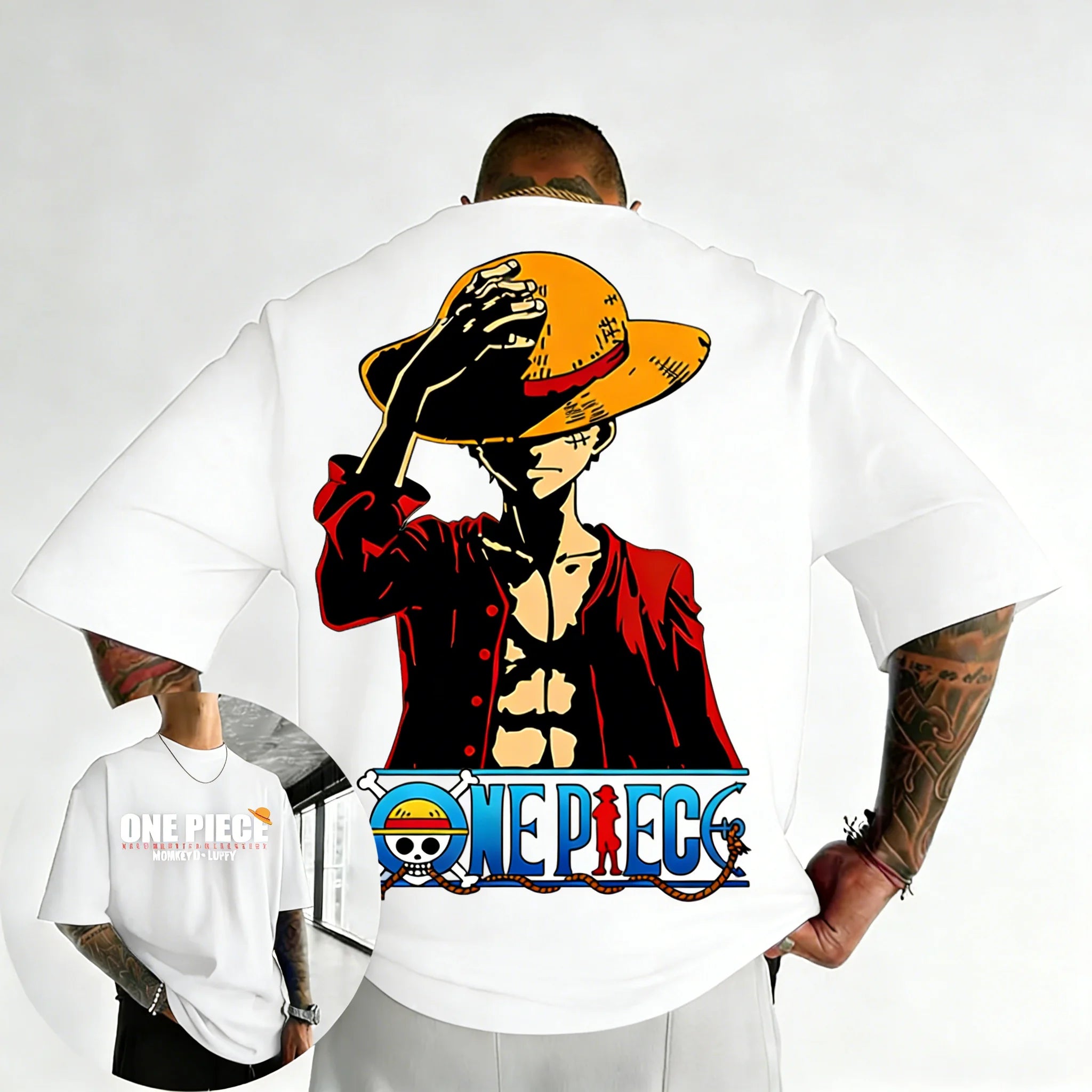 ONE PIECE Anime Cool Printed Summer T-shirt 2026 Men's and Women's New Hip Hop Loose Casual Y2K Heavy Cotton Parent Child Top
