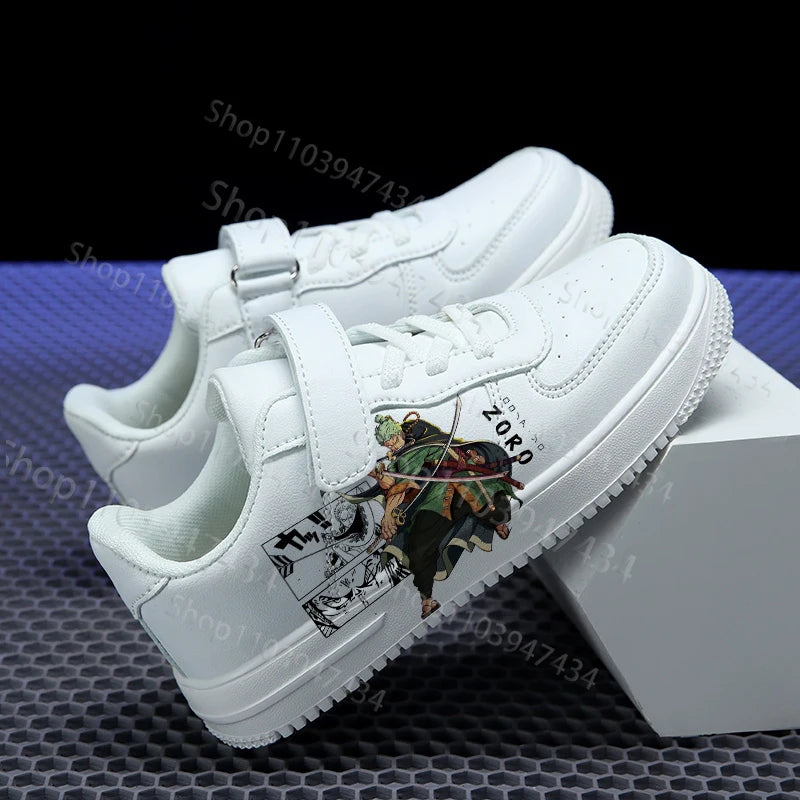 Zapatos Estampados de Adolescente Roronoa Zoro de One Piece, Zapatillas Casuales de Moda con Suela Gruesa Antideslizante Resistente al Desgaste para Niños