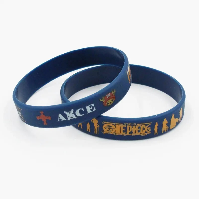 One Piece Cartoon Silicone Bracelet Anime Figure Luffy Personal Bracelet Sports Wristbands Anime Merchandise Decoration Boy Gift