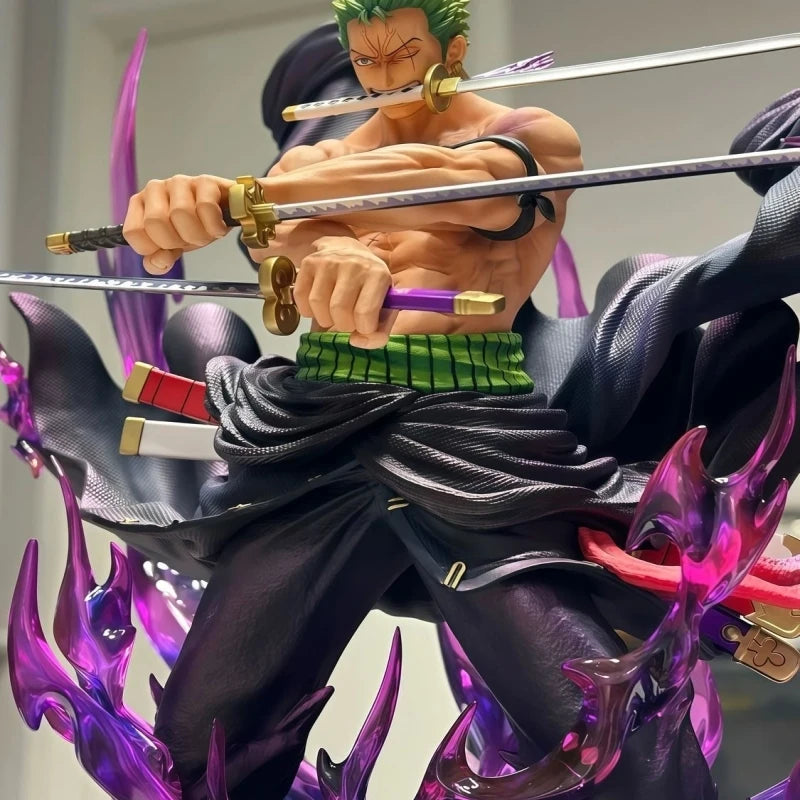 Nueva One Piece 34cm Jt Pintura Completa Roronoa Zoro Figura Gk Estatua Escena de Batalla Personajes de Anime Populares Decoración de Escritorio