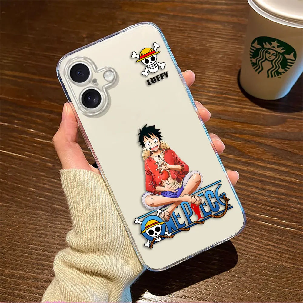 One P-Piece Luffy Zoro Robin Nami Cover Clear Phone Case For iphone Apple 17 AIR 16E 16 15 14 13 12 11 Pro XS Max 8 7 Plus Case