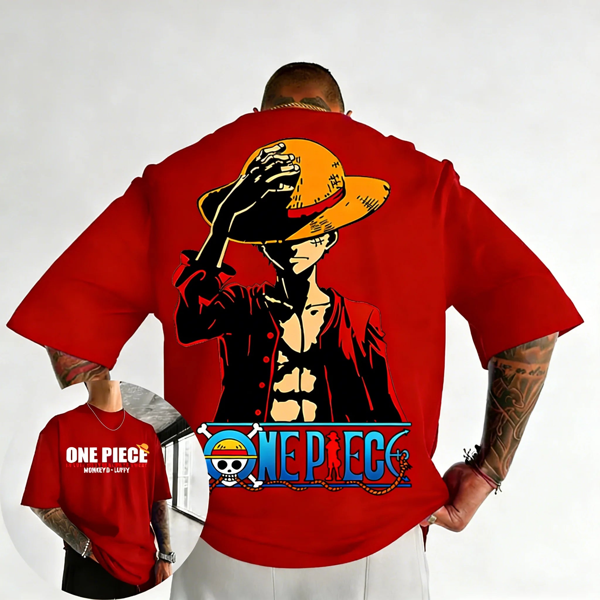 ONE PIECE Anime Cool Printed Summer T-shirt 2026 Men's and Women's New Hip Hop Loose Casual Y2K Heavy Cotton Parent Child Top