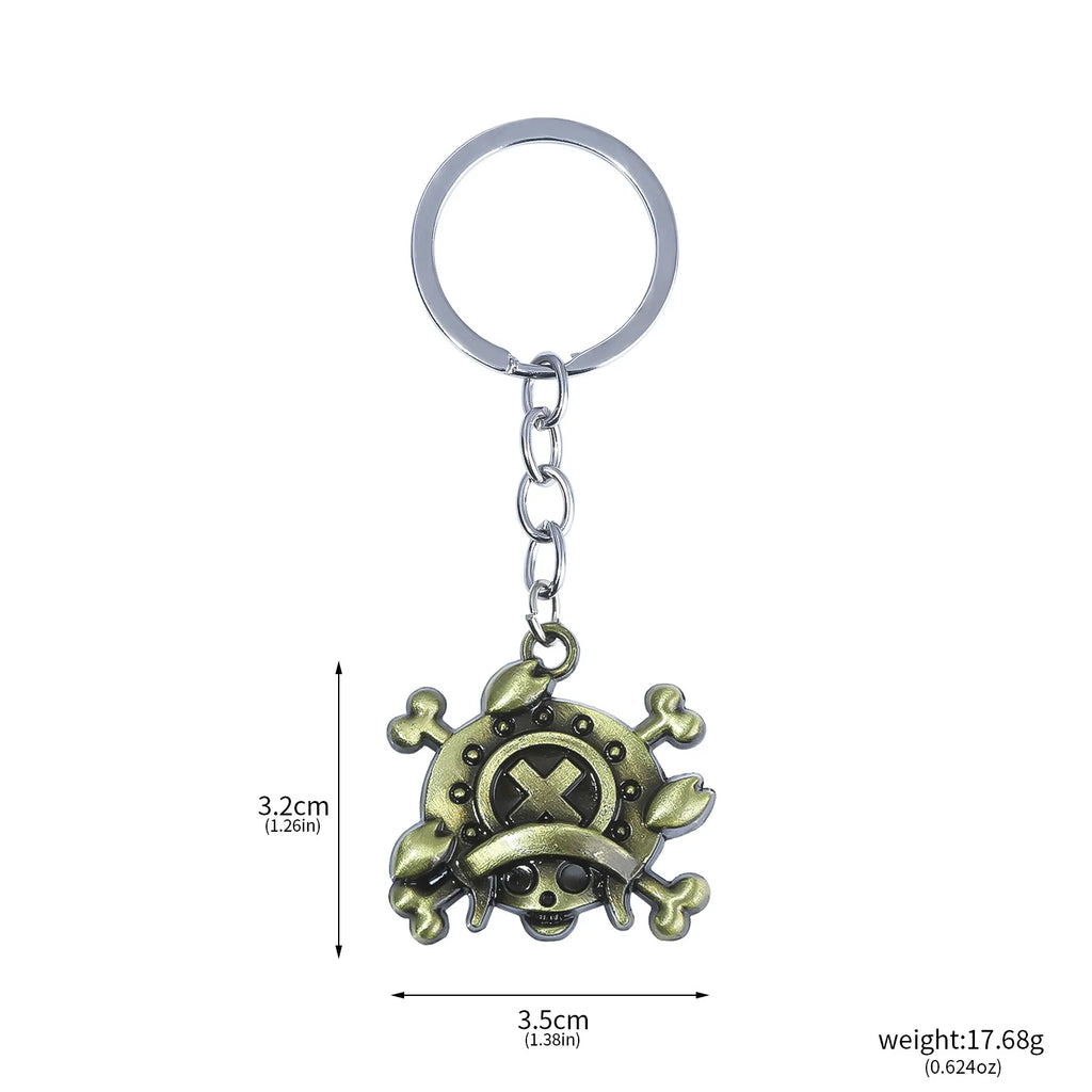 Anime One Piece Nami Robin Sanji Chopper Keychains Vintage Figure Metal Pendant Keyring Gifts for Christmas