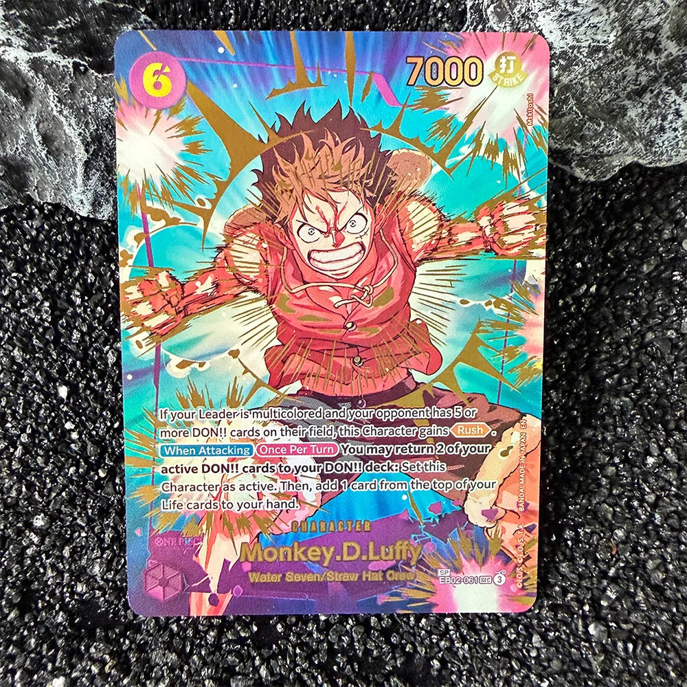 DIY Proxy OPCG Karte Einzelkarte Englisch Luffy Shanks Law Anime Spiel Kartensammlung Hochwertige Replika Karte Geschenk Sammelkarte