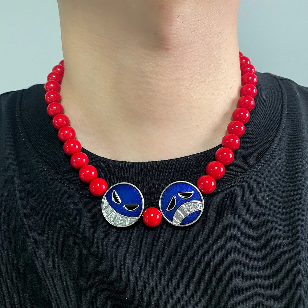 Set de collar y pulsera de cosplay de One Piece de Portgas D Ace - Accesorios para juegos de rol con temática de anime para fans