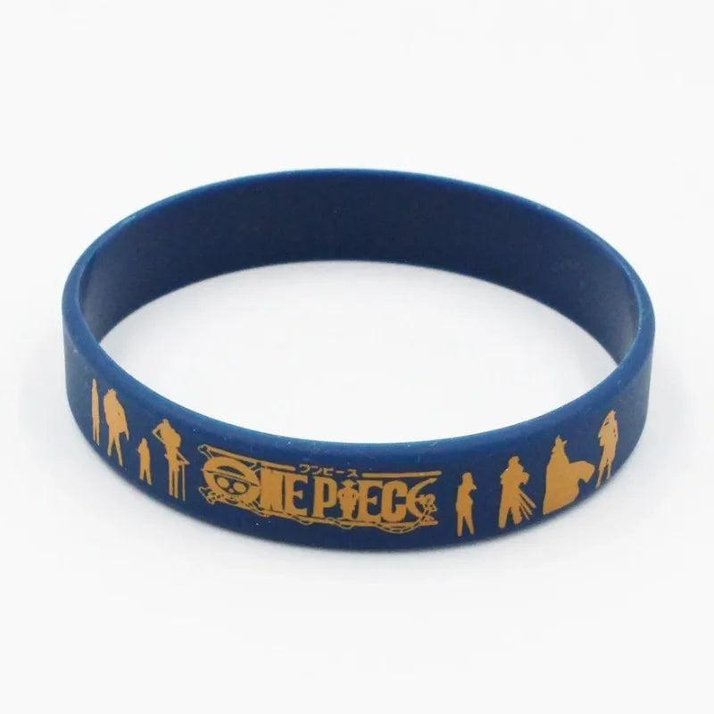 One Piece Cartoon Silicone Bracelet Anime Figure Luffy Personal Bracelet Sports Wristbands Anime Merchandise Decoration Boy Gift