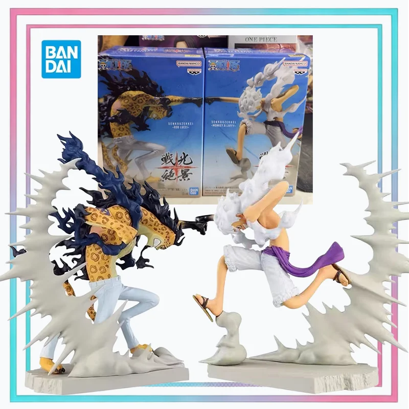 Original Bandai Banpresto One Piece Monkey D. Luffy & Rob Lucci Actionfigur Anime Merchandise Sammlerstück Spielzeug Geschenk für Jungen