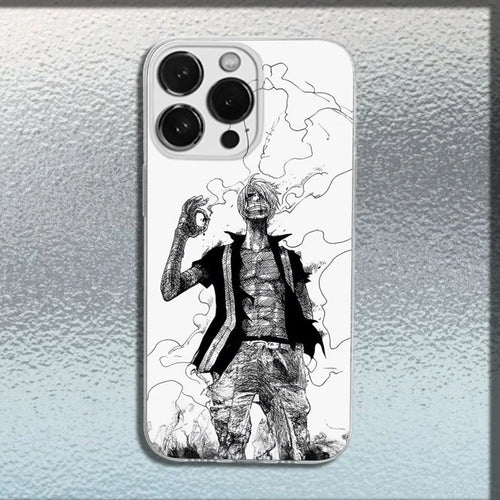Anime Ones P-Pieces Zoro Phone Case For iPhone 16,15,14,13,12,11 Plus,Pro,Max,XR,XS,X,Plus,SE,Mini Transparent Soft Cover